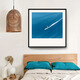 Linger Impression Niche Art Painting Nordic Style Small and Fresh Living Room Decoration Painting Restaurant Mural Blue Sea Landscape Hanging Painting GM795 50X50cm Single-Photos - Black Picture Frame