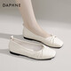 Daphne (Daphne) offizielle Single-Schuhe für Frauen 2025 Französisch und Herbst Neue französische sanfte Mutterschuhe flacher Sohle flacher Mund Einspitzenschuhe für Frauen Aprikosenfarbe [flache Sohle bequeme Einzelschuhe] 37