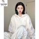 Woodpecker sportswear sweatshirt suit women 2022 autumn new style college style fashion ins jacket straight pants two-piece set milk apricot color [pure cotton two-piece set L [recommended 100-115 Jin [Jin equals 0.5 kg]]