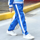 Tongran Grundschule Uniform Lange Hosen für Männer und Frauen Kinder dunkelblau Marine Blau Zwei-Wege-Bar Junior High School School Hosen Rot weiß Grün Frühling und Herbst 677 Hosen (Blue Hosen + Single Wide White) Größe 160 Größe/empfohlene Höhe 150-160