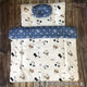 Disney brand newborn baby pure cotton quilt, mattress and pillow three-piece set for spring, autumn and winter, soft quilt and bedding, Mickey AB fully washed silk cotton three-piece set 100*100--55*100