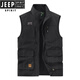 JEEP SPIRIT吉普男士马甲春秋季新款户外工装马夹休闲大码运动中年背心外套 677R灰色 【加绒款】 3XL (156-170)