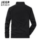 JEEP SPIRIT Jeep Jacket Men's Spring and Autumn Jacket Men's Reversible Stand Collar Casual Sports Men's Top Black XL
