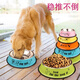 OIMG Stainless Steel Dog Bowl Golden Retriever Teddy Dog Bowl Cat Dog Food Bowl Labrador Anti-Slip Drinking Bowl Dog Food Bowl Blue (Random Pattern) XL-Extra Large (Recommended 40-80Jin Jin equals 0.5kg)