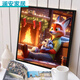 Clcey Crazy Zoo City Digital Painting Digital Cartoon Crazy Zoo City City Digital Huile Painting + Frame extérieur SJ13554 70 * 70cm Serred en bois massif Frame intérieure + cadre extérieur