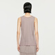 JNBY / JIANGNAN Buyi Qiu Nouveau produit en tricoté Viete ronde couche sans manchette Mesh Mesh Soft and Elegant 5O7010550 671 / Grey Powder XS