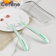 可菲尼（cofene）宝宝硅胶勺子婴儿餐具辅食勺新生儿喂水果泥喂米粉吃饭软勺全硅胶 薄荷绿（2只装）+收纳盒