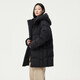 Tambor Down Jacket Women's Medium Long Removable Hood Loose Warm Versatile Jacket 530558V Black 185