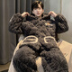 FHHUABD湖南省服男冬季加绒加厚睡衣冬款珊瑚绒三层夹棉袄秋冬天家居服 g679 M 标准码建议身高165左右体重