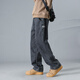 Dingfengbaoluo American washed jeans straight spring and summer trendy brand large size loose wide leg pants men DS61 black 4XL