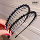 Sha Yanxi elderly hairband women's wide-brimmed hairpin hairpin hairpin hairpin hairpin hairpin mother's hair accessories with diamond hair organizer black 1