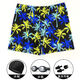 Zailu swimming trunks men's handsome loose quick-drying printed swimming hot spring pants boxer style anti-embarrassment swimsuit equipment yellow 01 + swimming cap + swimming goggles + nose clip earplugs XL XL3803 recommended 90-130Jin Jin is equal to 0.5 kg