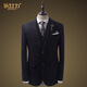 Leshili suit suit men's woolen wool thick business casual suit suit groom wedding host banquet dress trendy wool colorful dot blue two-piece suit + pants 165/S 46 size, default with size 29 pants