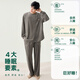 Anzhiban JuhaoSleep Couple Pajamas Warm Australian Plush Casual Solid Color Loose Long Sleeve Women's Home Clothes Can Be Weared Outside Xianchun Green (Male) L