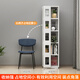 Steel thickened 360-degree rotating movable bookshelf simple living room floor-standing study library creative book 5-layer white floor-to-ceiling bookshelf