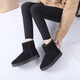 Snow boots for women in winter flat sole mid-tube women's boots plus velvet thickened bread shoes versatile warm cotton boots for women black 37