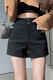 Oubaixi High Waist Suit Shorts Women's Spring Autumn and Winter Small A-Line Elastic Black Outerwear Hot Girl Boot Pants 2025 New Black Regular Style M