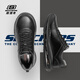 Skechers Men's Leather Sports Shoes Soft Sole Arch Support Sports Shoes Lace-Up Gentleman Business Shoes BLK Black 40