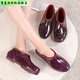 Zhiyunyan Spring and Autumn Short Tube Women's Rain Shoes Rain Boots Anti-slip Low Tube Bao Kitchen Low Tube Water Shoes Plus Cotton Car Wash Working Glue Shoes Purple Flower Order Single Shoes PVC Anti-slip Standard Size 36