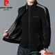 皮尔卡丹（pierre cardin）灯芯绒夹克外套男秋冬加绒加厚2022新款冬季羊毛呢子立领短款大衣 9902黑色 175