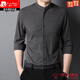 Pier Cardin brand autumn long-sleeved non-iron shirt clothes for men standing collar Chinese style solid color casual light business linen versatile shirt cotton cloth middle-aged and young father spring and autumn thin top 9930 white 175/L