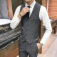 Yu Zhaolin Men's Four Seasons Suit Professional Slim Vest Men's Slim Formal Groom Wedding Dress Business Casual Suit Men YMTZ193440 Black Vest L
