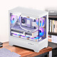 爱国者W60 海景房机箱 360水冷MATX台式电脑主机台式机无立柱全景房 白色【40CM显卡限长】