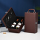 Yiniao red wine box leather box double wine gift box red wine universal packaging box with wine utensils empty box does not include wine brown one (with wine utensils, multi-bin straight hair, does not include wine)