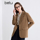 Betu women's autumn new suit twill texture college style suit jacket women 2409T69 Amber M