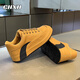 Chxh Light Luxury Mark White Chaussures Chaussures masculines Nouvelles chaussures de planche d'été pour hommes pour améliorer les chaussures de sport polyvalentes pour hommes hommes blancs - Chaussures masculines haut de gamme 42