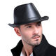 Wild Plum Spring and Autumn Genuine Leather Hat Men's Sheepskin Siren Hat British Big Brim Gentleman Hat Winter Middle-aged and Old Leather Hat Trendy Hat Black 57--58