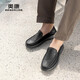 Aokang official men's shoes spring new business casual shoes men's versatile soft sole slip-on convenient commuting shoes 1243321061 black 41