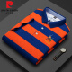 皮尔卡丹（pierre cardin）品牌夏季新款中年男士纯棉短袖t恤修身商务翻领条纹打底衫 3882白色 M