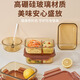 欣美雅（xinmeiya）玻璃饭盒可微波炉加热专用碗学生上班族带饭餐盒保鲜分隔型便当盒 大长三隔1050ml【单只】+保温包