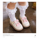 Snuffy Girls' Leather Shoes Autumn Children's Soft Soled Princess Shoes Cute Lolita Baby Comfortable Toddler Shoes Toffee White 23