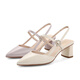 Belle pointed sandals for women's shopping malls, same genuine leather elegant and fresh bag-toe sandals BM733BH3 beige 36 (230mm)