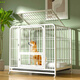 Dog cage small dog indoor stainless steel cage with toilet Shiba Inu Corgi pet cage dog fence thick and reinforced 96#956479cm simple white
