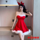 
Mafixuan Christmas clothes for women retro and fashionable Christmas atmosphere New Year beautiful girl dress Internet celebrity Christmas hanging Christmas jacket 9742 S (recommended 80-90Jin [Jin equals 0.5 kg])