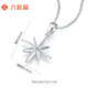 Liuguifu Jewelry Platinum Pendant Women's pt950 Platinum Moon Reading Star Feather Pendant Birthday Gift Necklace 0.85g