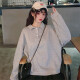 Langyue Women's Autumn Solid Color Sweater Women's Korean Style Loose College Style Student Long Sleeve Top Trendy LWWY197820 Gray M/One Size