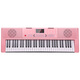 Meirkergr MK-288 Pink Basic Version + Piano Stand 61-Key Multi-Function Teaching Electronic Keyboard Children's Beginner Musical Instrument Connected to Microphone Headset Mobile Pad with Piano Stand