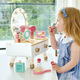 Hape Play House Toys, simulierte Holzprops, Dressing-Tasche, Nachmittagstee, Arztspiel, Jungen- und Mädchenspielzeuggeschenke, leuchtender Schminktisch 3-8y