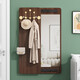 Gu und einfache massive Holzkontaktlinse Ganzkörper-Schlafzimmerspiegel Druck und Ziehen können den Wandmontiermontierter Spiegel warmes Weiß (E0 Grade Board) + Goldhaken Nicht-Mirror-Größe 120 Breite 30 cm