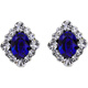 Sapphire earrings French women's high-end temperament silver light luxury earrings 2025 sapphire crystal
