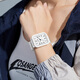 Julius Watch Student Student 2025 New Women's Watch Nicho de goma de goma Sports Square Square Watch Women Women's Watch 1477 Negro
