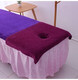 Bingxingmeng beauty salon bed sheet massage bed physiotherapy with hole opening beauty bed special bed turban lying towel large towel dark purple 90x60cm (with hole)