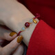 
Crystal Cinnabar Bracelet for Women Hetian Jade Lotus Lotus Bracelet for Transport Bead Red Rope for Birthday Year of the Year of the Nation to Give My Girlfriend Wife Lotus Lotus Lotus Cinnabar Hetian Jade Bracelet S677-Ping An Red