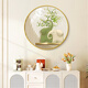 Long time no see Nordic round entrance decorative painting green fresh entrance door mural cream style hanging painting