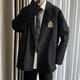望月砂高中生成人礼服西装男生休闲套装学院风情侣毕业礼服西服男大学生 外套05衬衫领带(三件装) XL