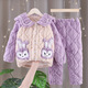 Blue Beni Kinderkleidung Kinderpyjama im Herbst und Winter Mädchen Flanell verdickte warme Wintermädchen Korallen Samt Home Kleidungsstück 829 Pink 100 Größe Empfohlener Höhe 90 cm